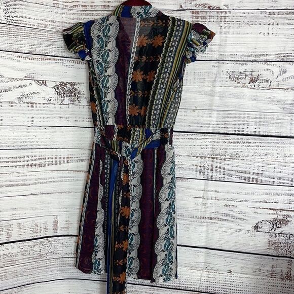 Twenty one Dress Womens size Small chiffon floral mini Ruffle Cap Sleeve - Picture 6 of 12